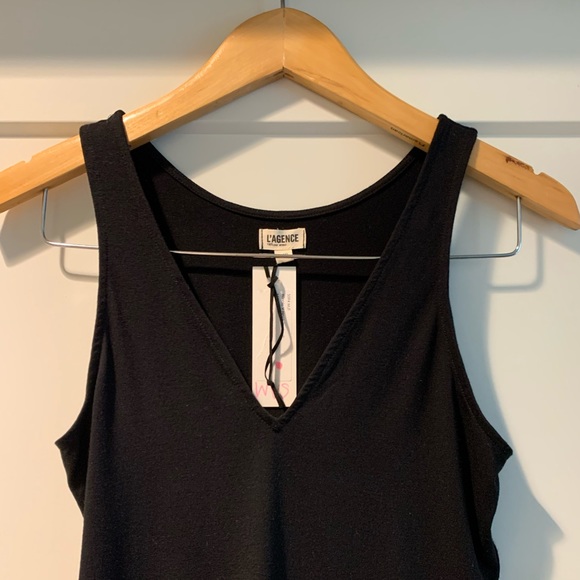 NWT L’AGENCE Winnie Deep V-Neck Black Bodysuit Small - Picture 5 of 12